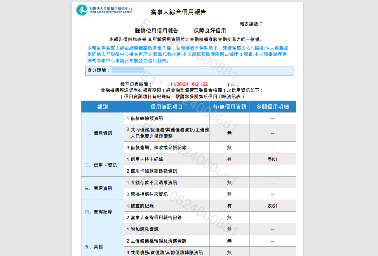 聯徵記錄申請