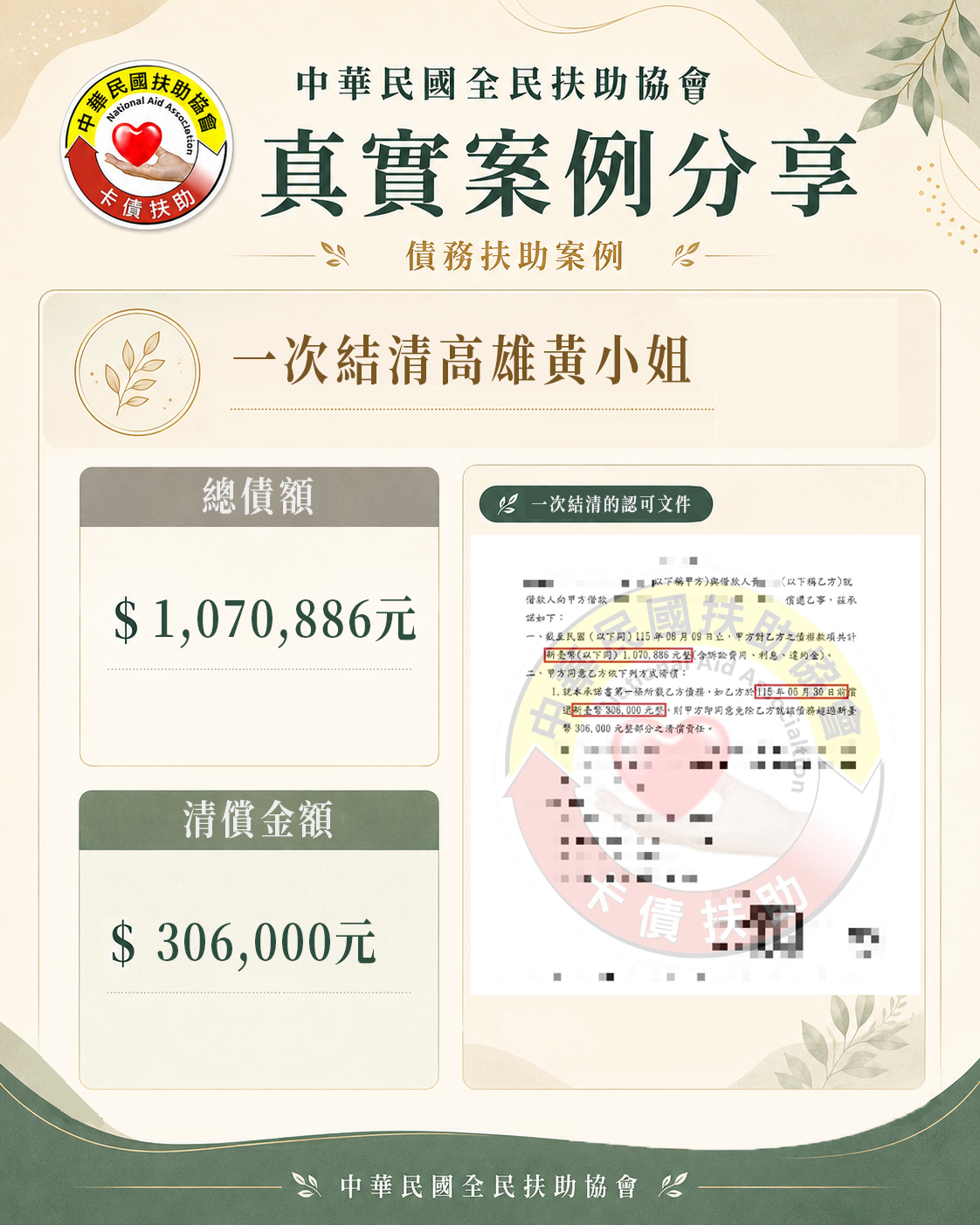 一次結清/高雄黃小姐